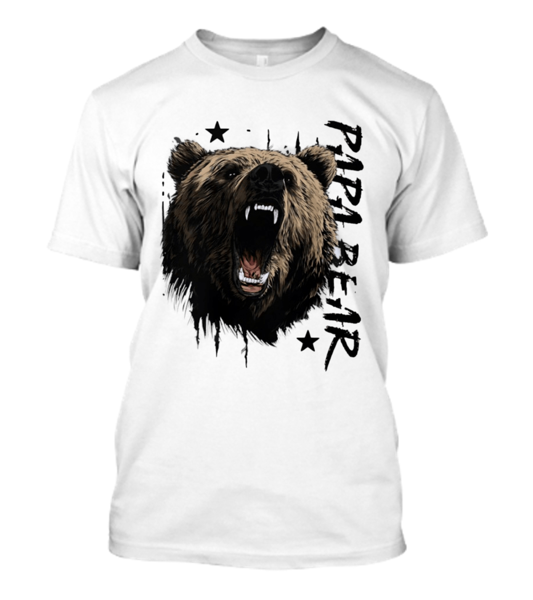 Roaring Grizzly Bear Papa Bear Fierce Wildlife Expression T-Shirt