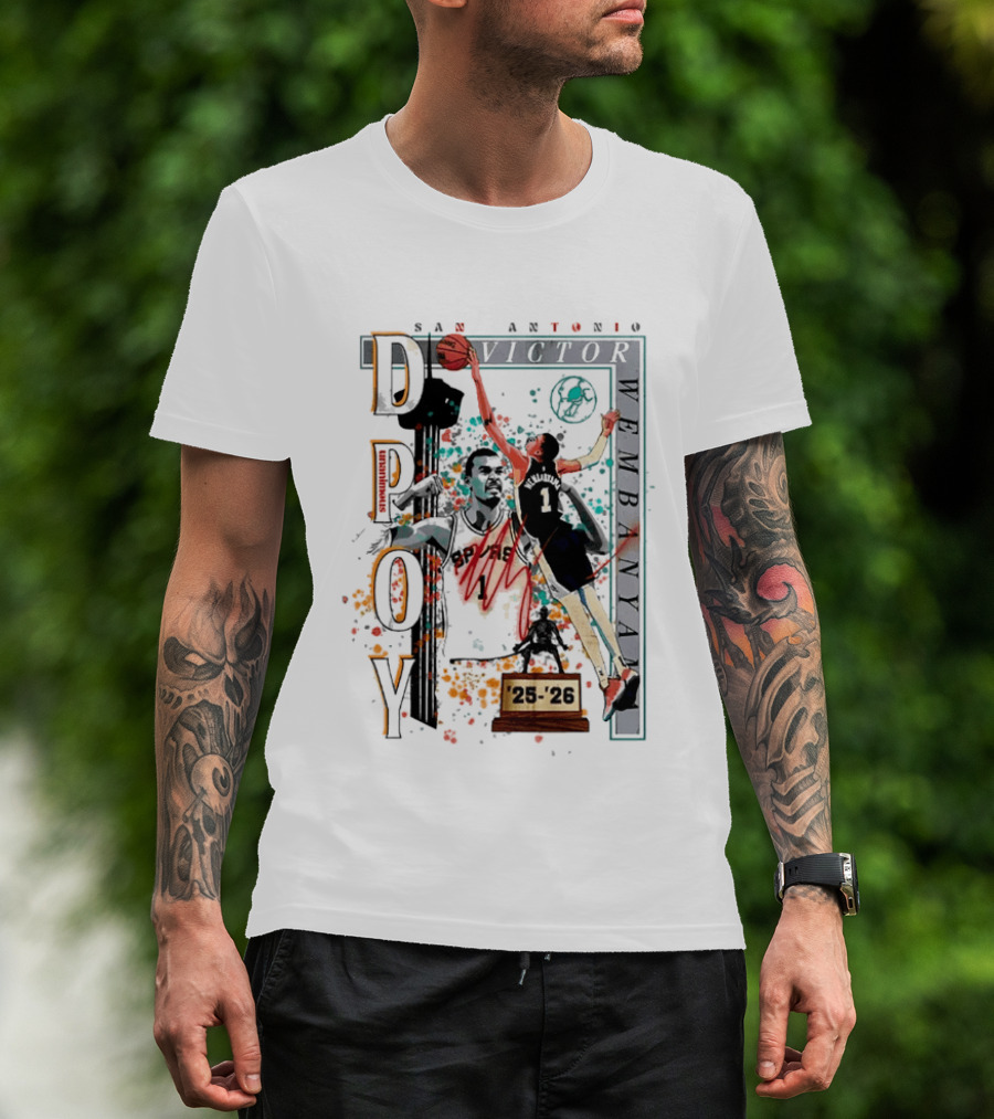San Antonio Spurs DPOY Victor Wembanyama 25 26 T-Shirt