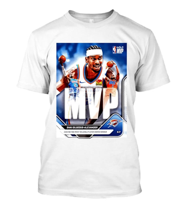 Shai Gilgeous Alexander Oklahoma City Thunder 2026 Kia NBA MVP Most Valuable Player Award Winner T-Shirt