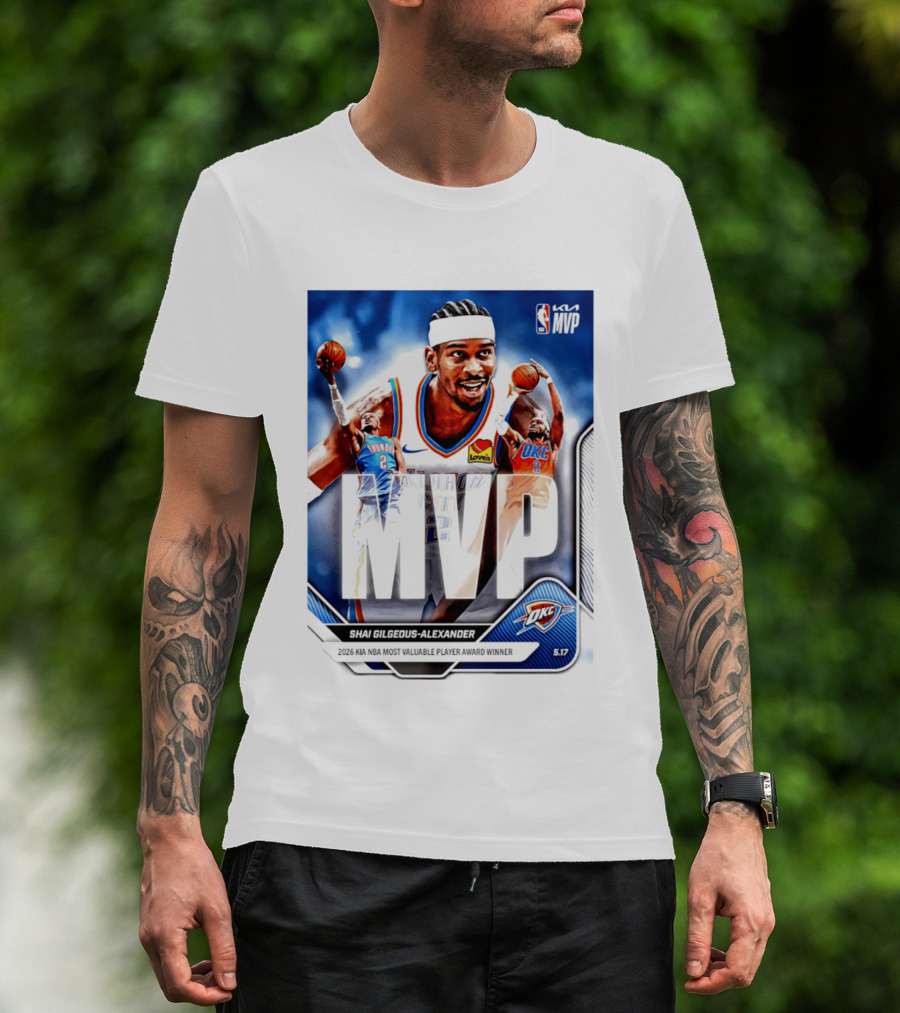 Shai Gilgeous Alexander Oklahoma City Thunder 2026 Kia NBA MVP Most Valuable Player Award Winner T-Shirt