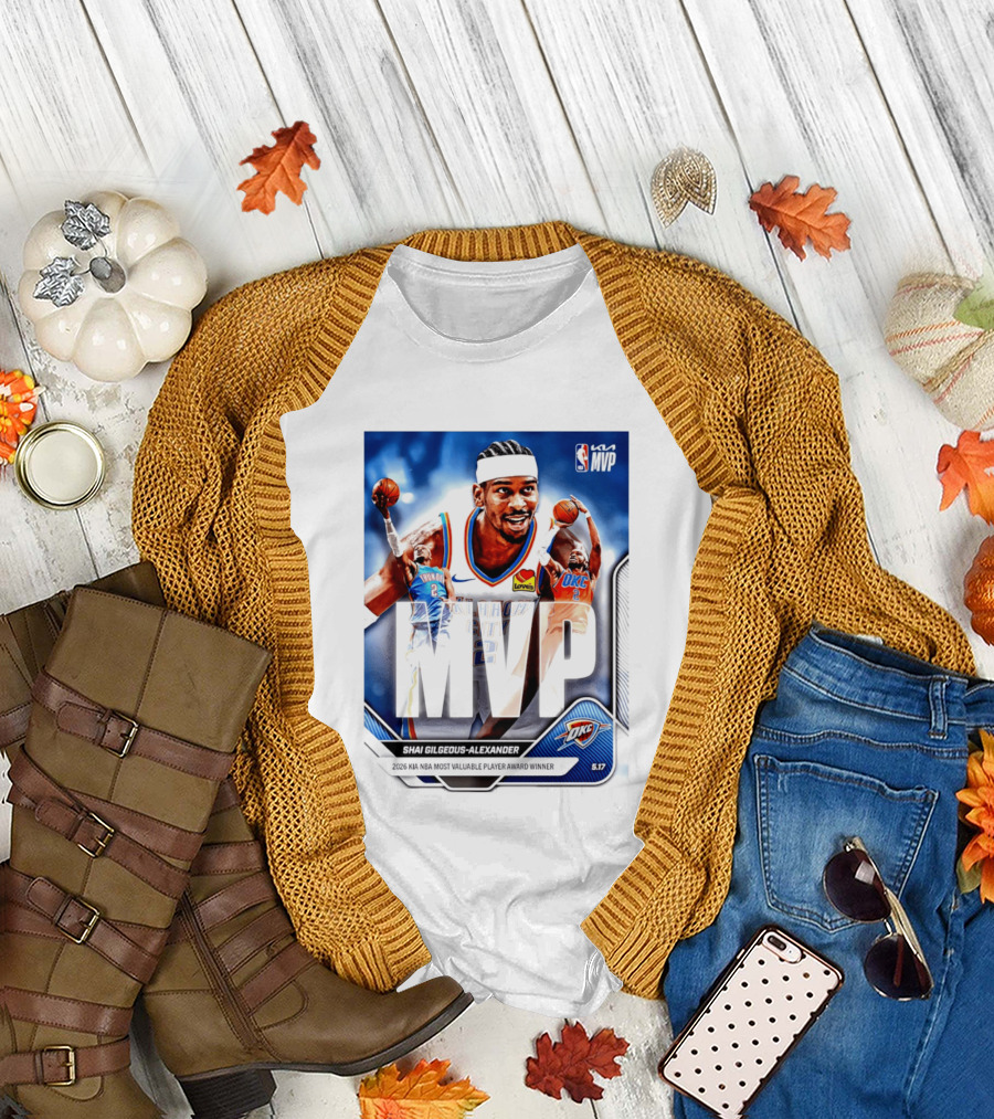Shai Gilgeous Alexander Oklahoma City Thunder 2026 Kia NBA MVP Most Valuable Player Award Winner T-Shirt