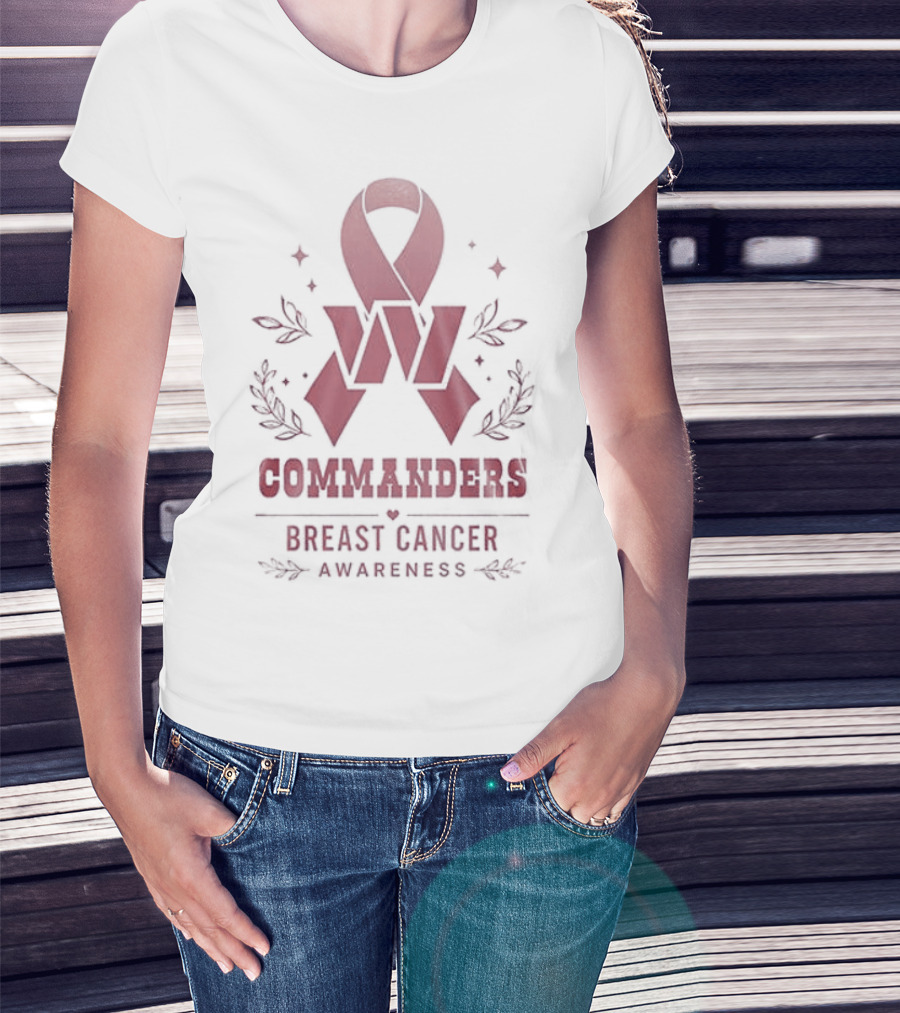 Commanders Breast Cancer Awareness Ribbon Hope And Strength Support T-Shirt