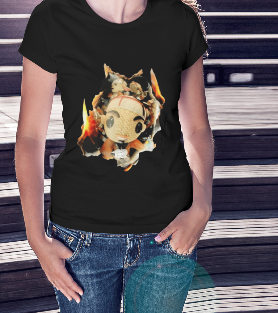 Street Mob Chuyin Los Locos Nunca Mueren Burning Plush Doll Fiery T-Shirt