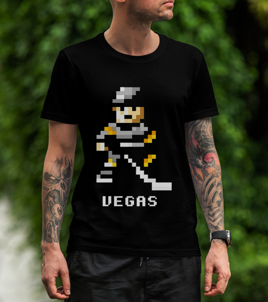 Vegas Golden Knights 8 Bit Hockey Pixel T-Shirt