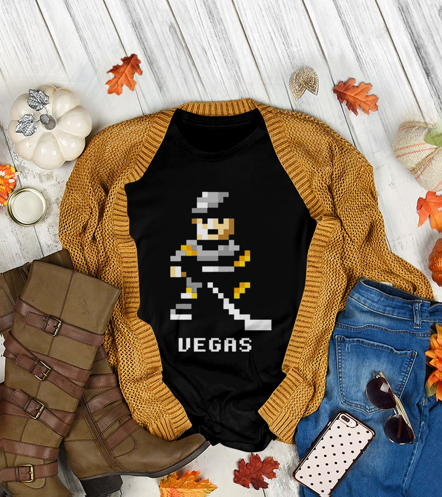 Vegas Golden Knights 8 Bit Hockey Pixel T-Shirt