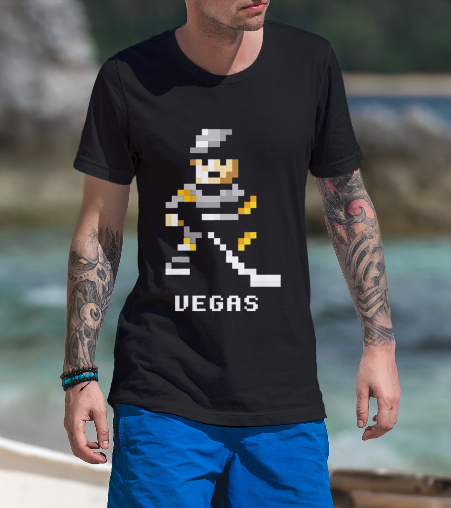 Vegas Golden Knights 8 Bit Hockey Pixel T-Shirt