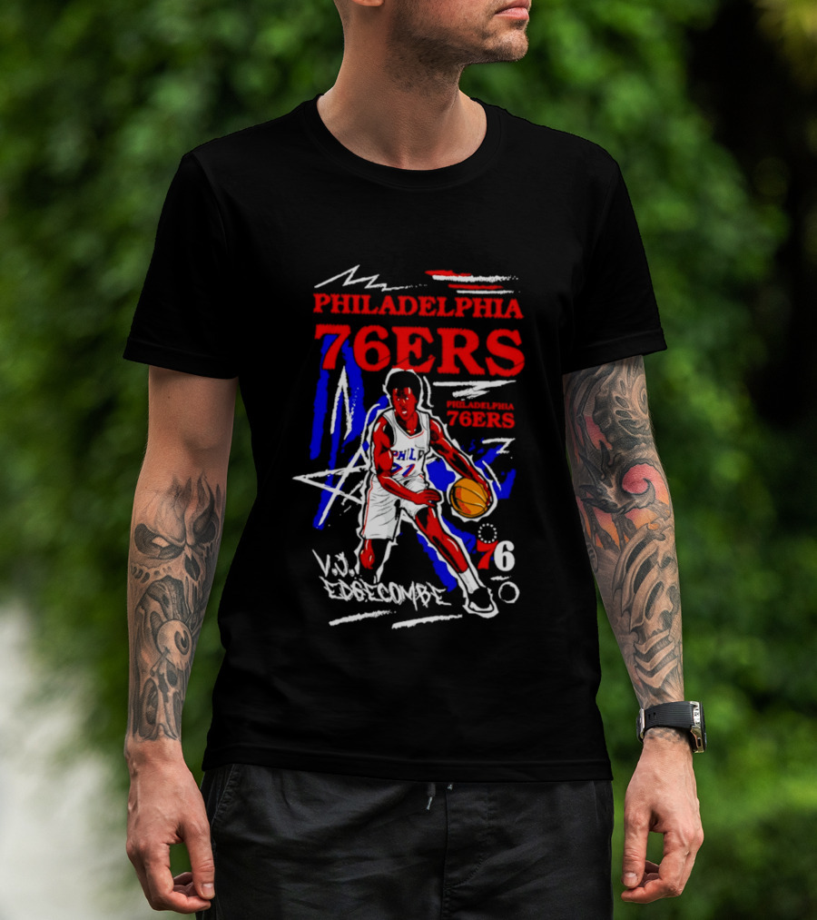 Philadelphia 76ers VJ Edgecombe Chalked Up Player Name Number 6 T-Shirt