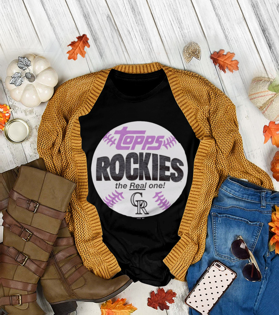 Topps Rockies The Real One Colorado Rockies MLB Baseball Card T-Shirt