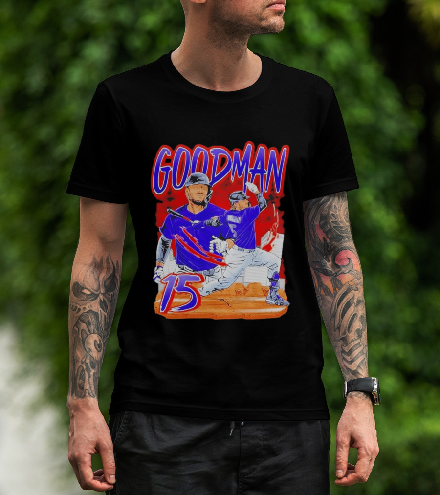 Goodman Baseball Action And Number 15 Illustration Euphoria Rise T-Shirt