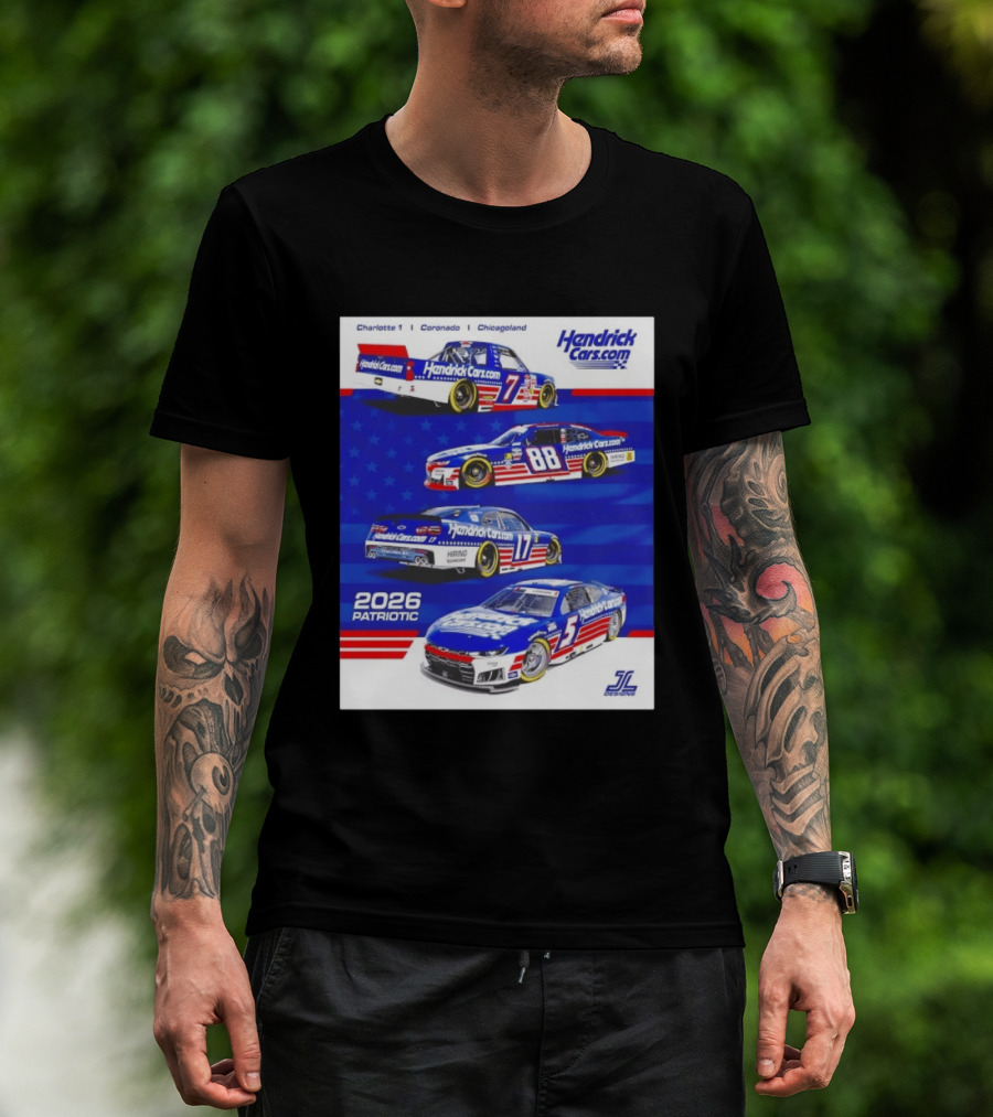 Hendrick Motorsports 2026 Patriotic NASCAR Cars Coronado Chicagoland T-Shirt