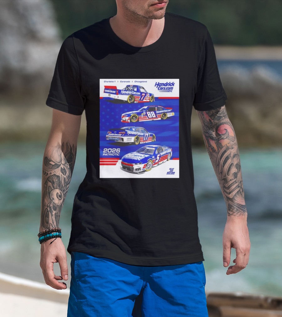 Hendrick Motorsports 2026 Patriotic NASCAR Cars Coronado Chicagoland T-Shirt