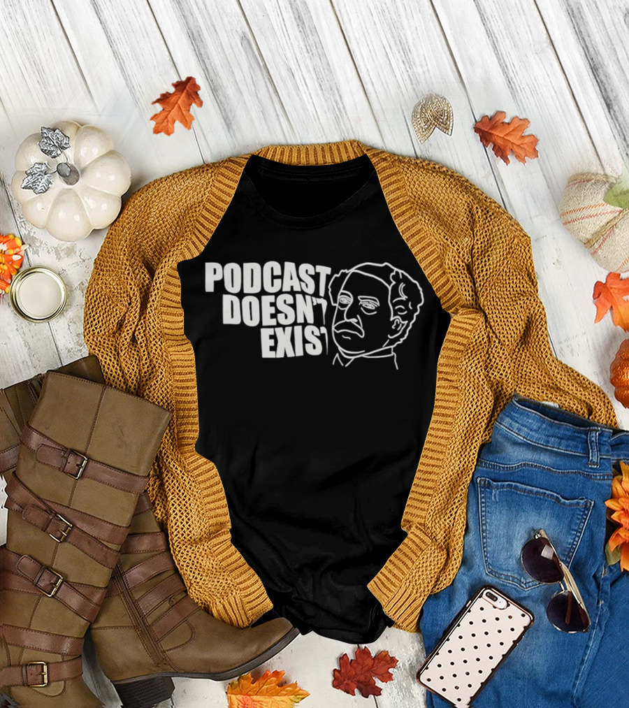 Podcast Doesn't Exist Vintage Minimalist Line Art Face T-Shirt