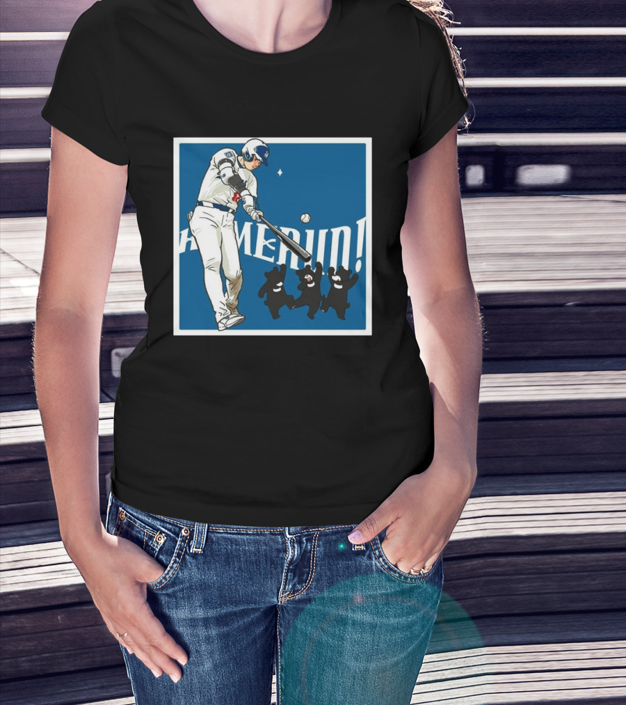 Shohei Ohtani Los Angeles Dodgers Home Run Anime Bears T-Shirt