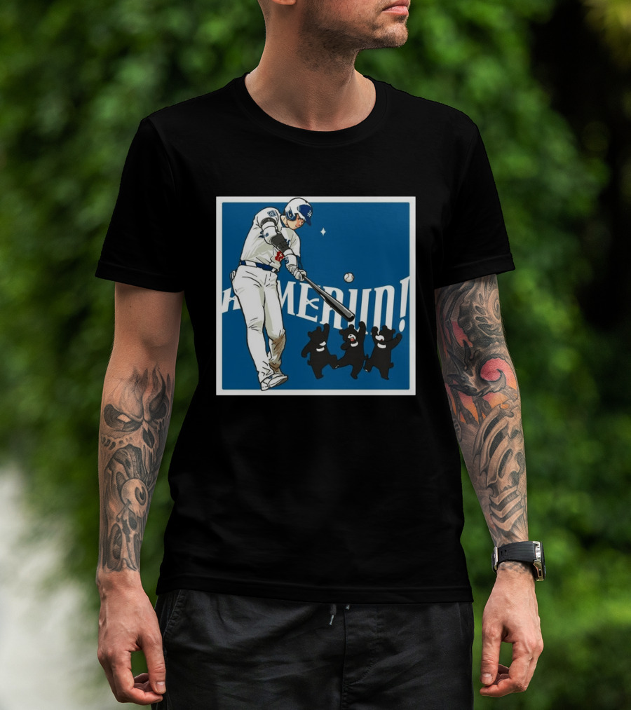Shohei Ohtani Los Angeles Dodgers Home Run Anime Bears T-Shirt