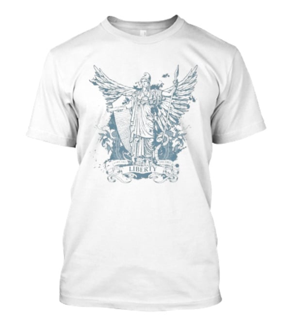 Dan McCall Libertas Born Free Die Free Lady Liberty Crest T-Shirt