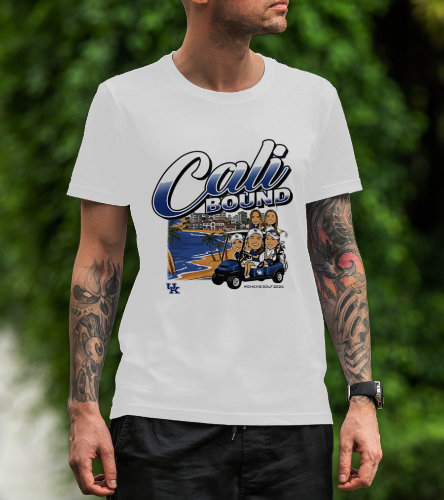 Kentucky Wildcats Women's Golf Cali Bound Team Caricature NCAA T-Shirt