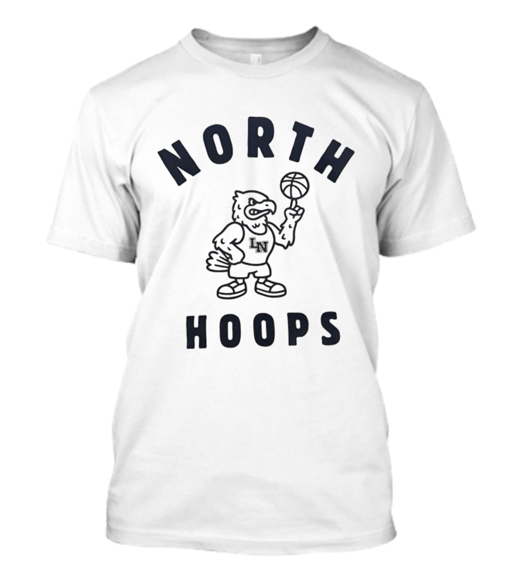 North Hoops Eagle Mascot Basketball T-Shirt