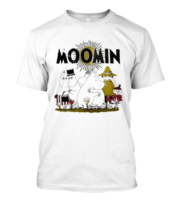 Moomin Family In Sunshine Cartoon Gathering T-Shirt