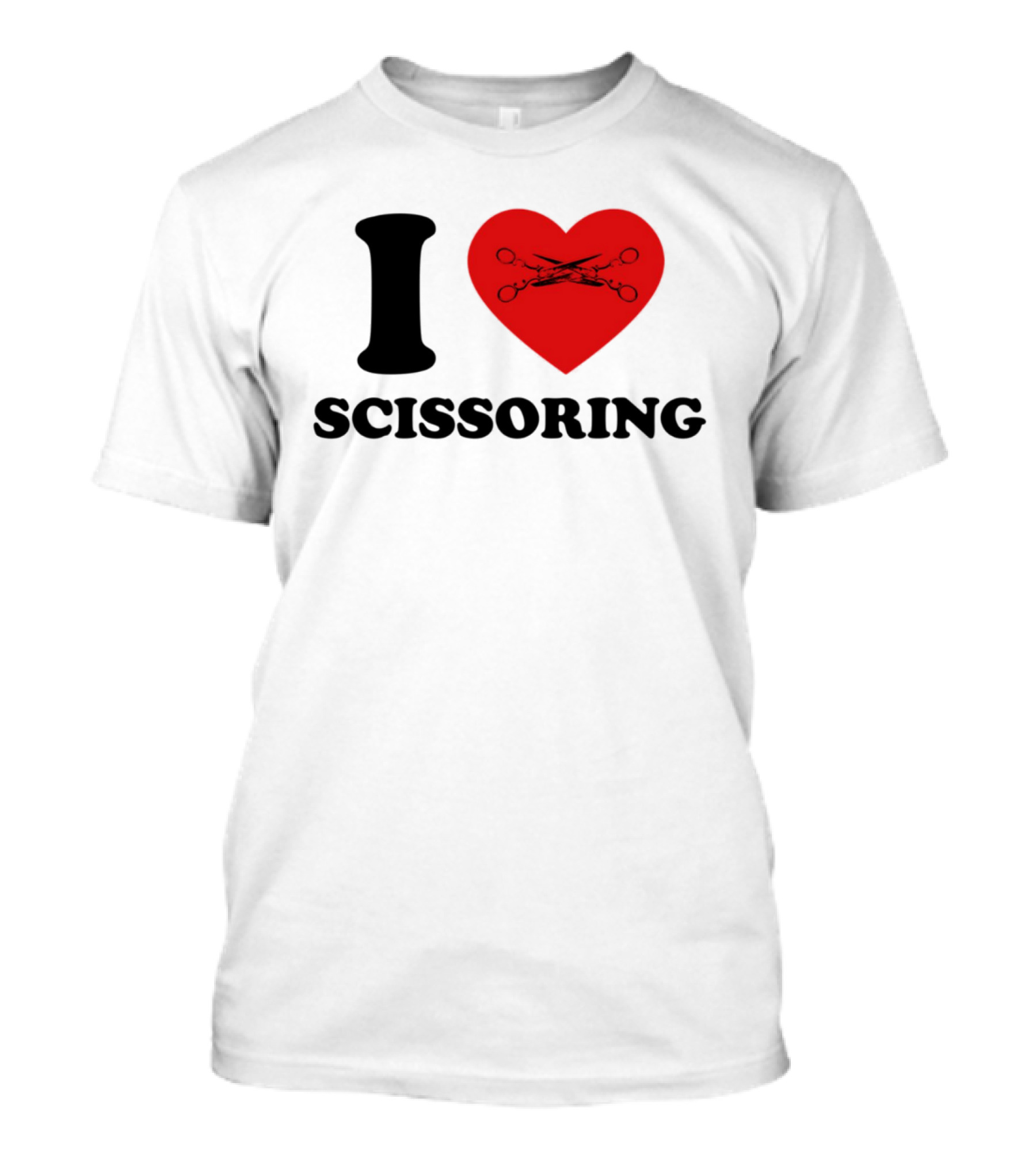 I Love Scissoring Heart With Crossed Scissors T-Shirt