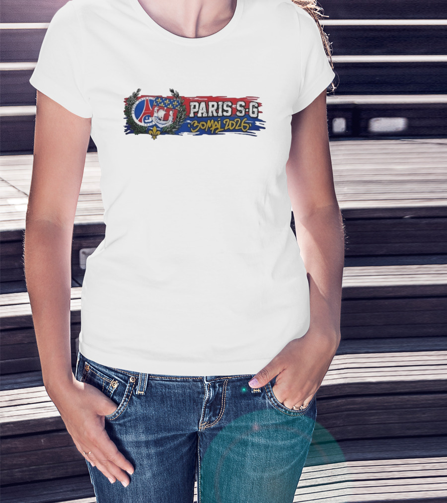 Paris SG 30 Mai 2026 PSG Badge Fleur De Lis Laurel T-Shirt