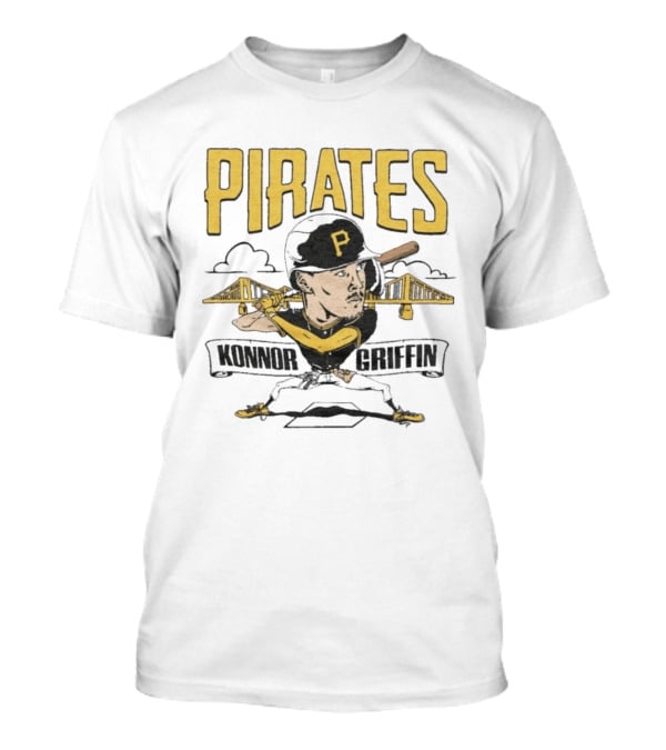 Pittsburgh Pirates Konnor Griffin Baseball Cartoon Bridge T-Shirt