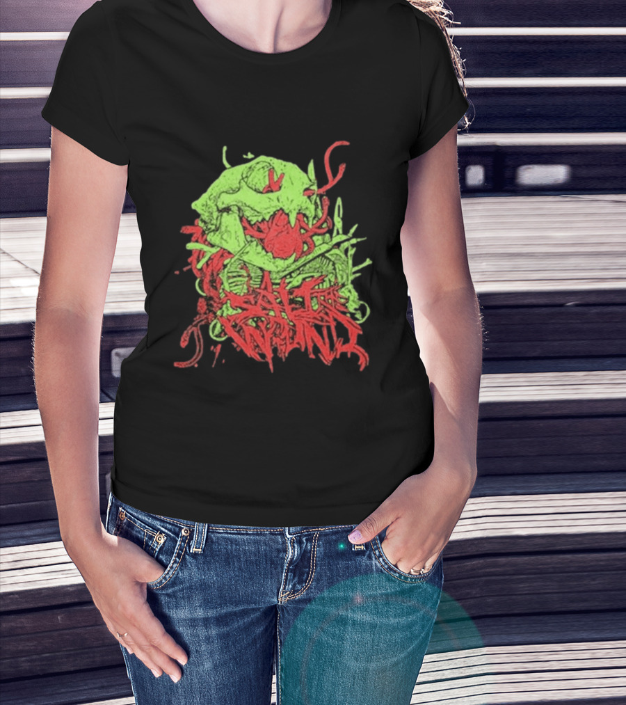 Boot And Annoy Skull Acid Green Red T-Shirt