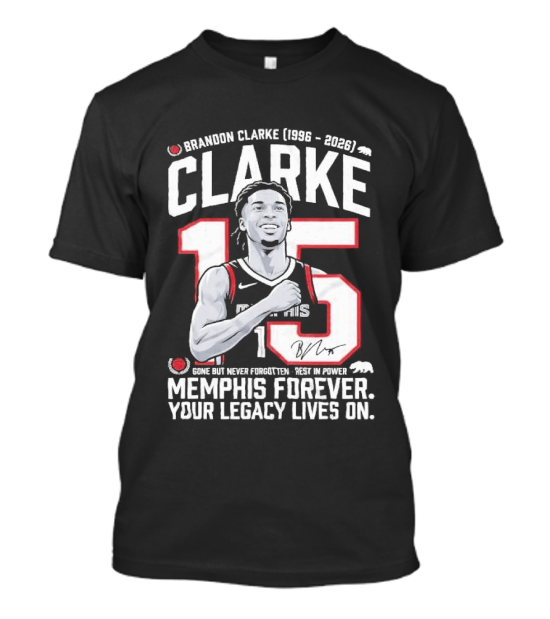 Brandon Clarke 15 Memphis Forever Legacy Lives On T-Shirt