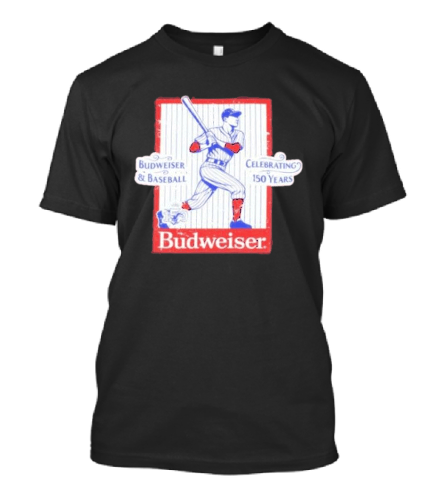 Budweiser Baseball Celebrating 150 Years Vintage Iconic Batter T-Shirt