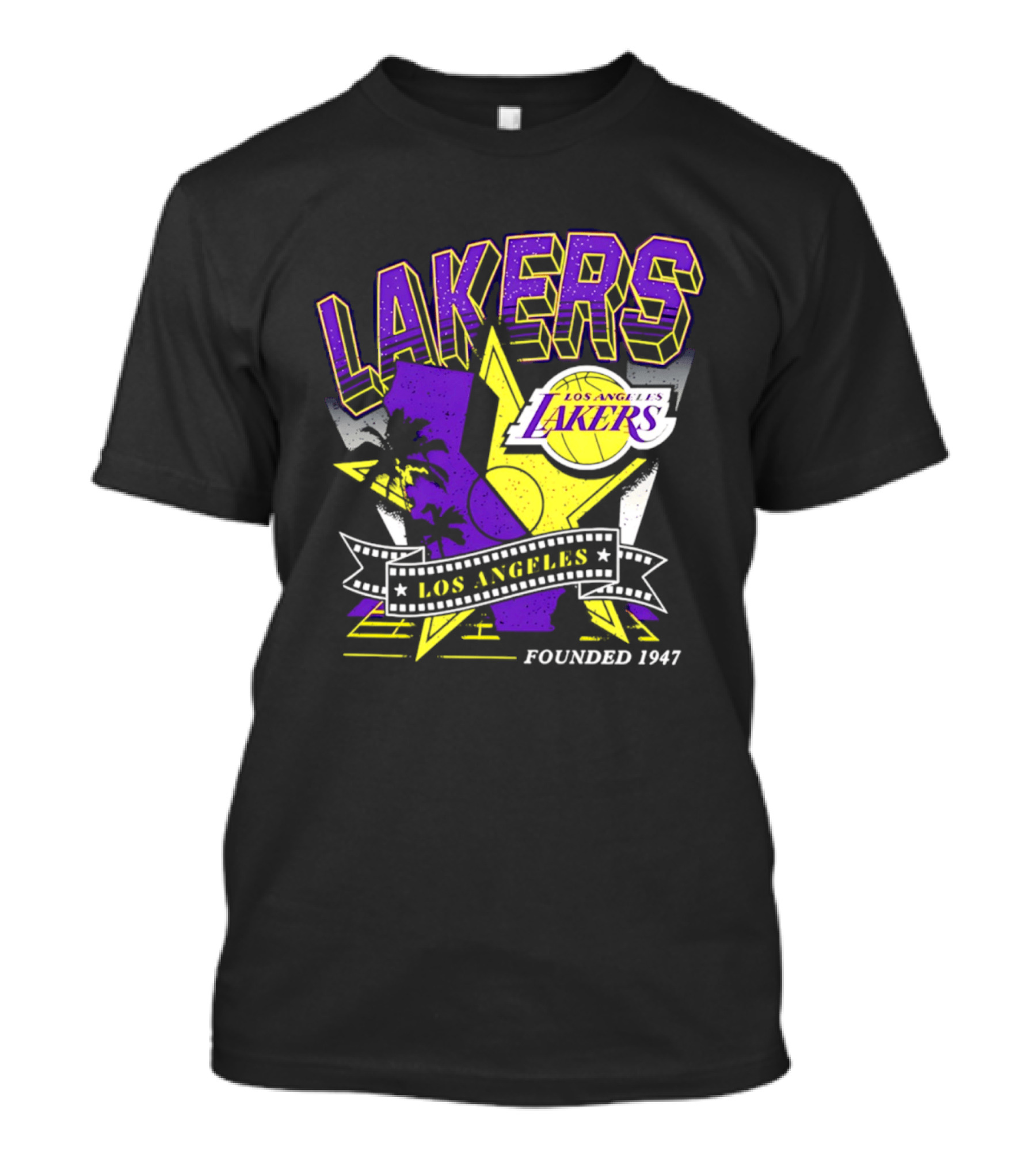 Los Angeles Lakers Founded 1947 NBA Team California Map T-Shirt