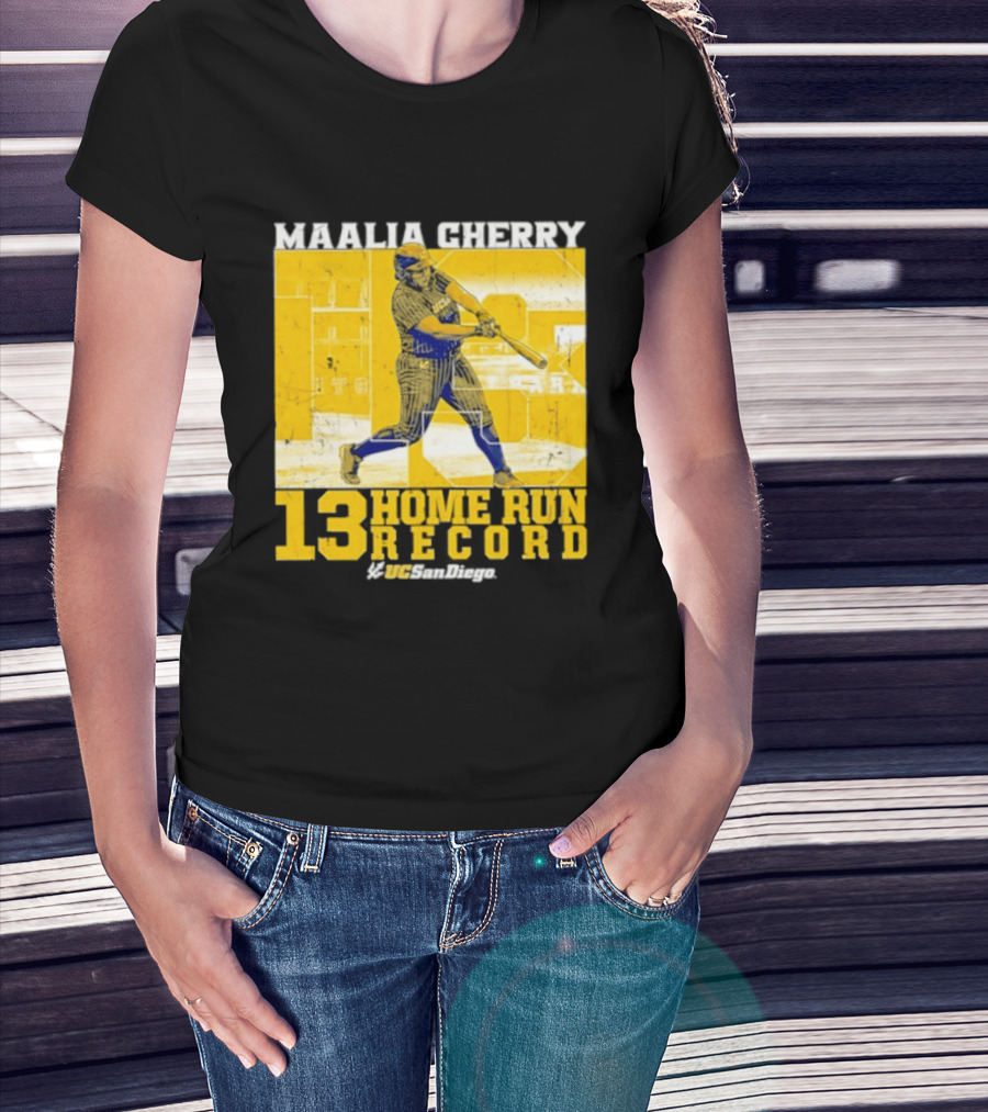 Maalia Cherry UC San Diego 13 Home Run Record T-Shirt