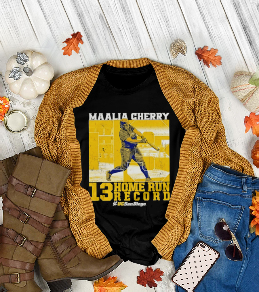 Maalia Cherry UC San Diego 13 Home Run Record T-Shirt