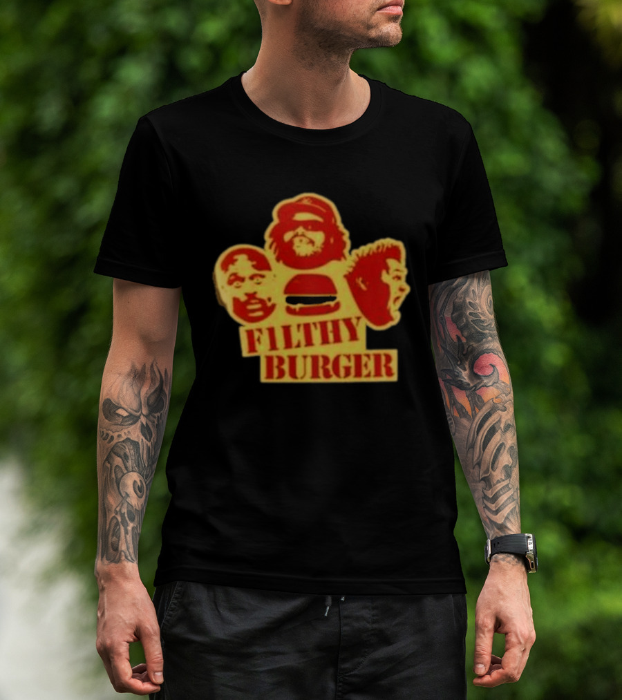 Filthy Burger Faces Iconic Humorous Expression Trio T-Shirt
