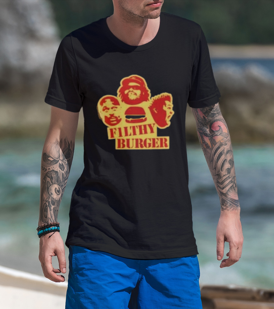 Filthy Burger Faces Iconic Humorous Expression Trio T-Shirt