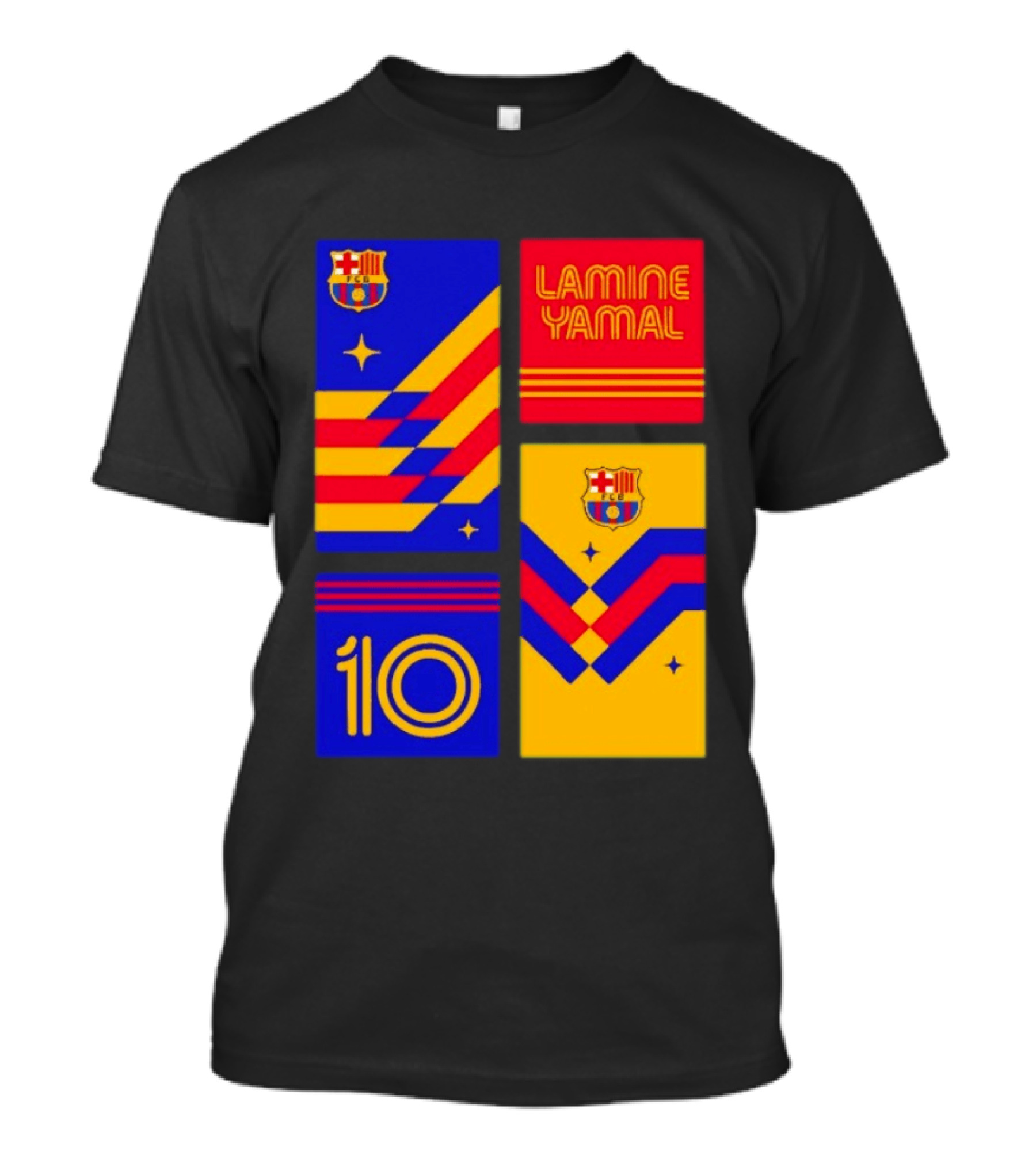 FC Barcelona Lamine Yamal 10 Vibes With Team Colors And Crest T-Shirt