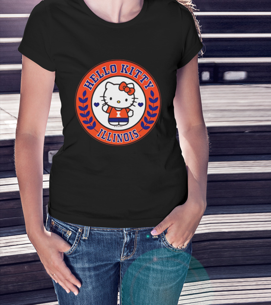 Hello Kitty Illinois I Fighting Illini T-Shirt