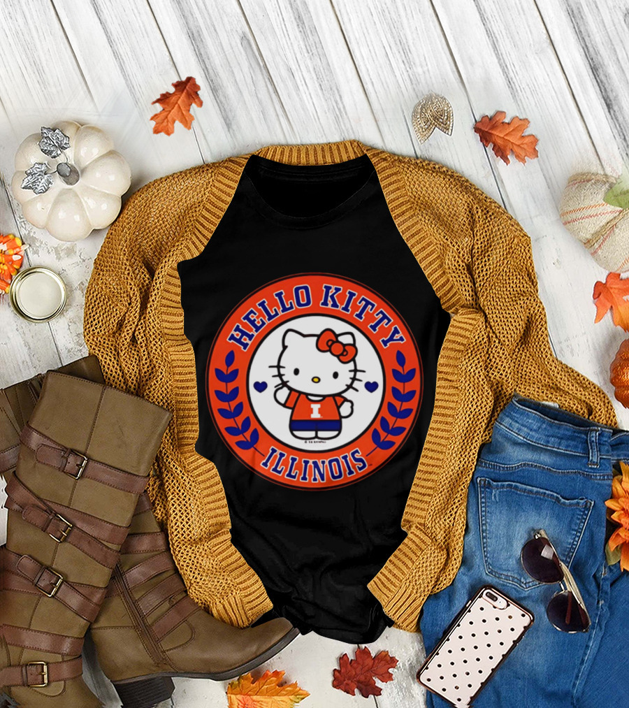 Hello Kitty Illinois I Fighting Illini T-Shirt