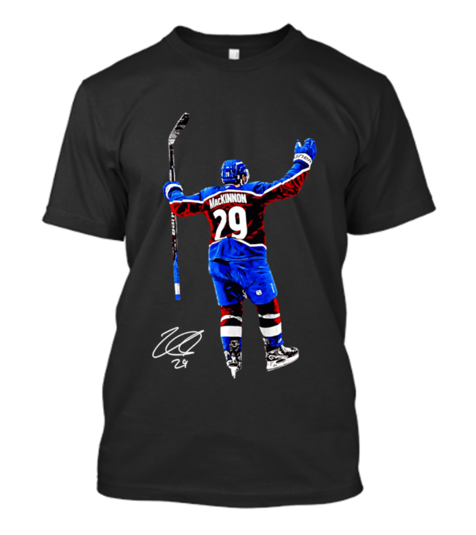 Nathan MacKinnon 29 Colorado Avalanche Hockey Celebration T-Shirt