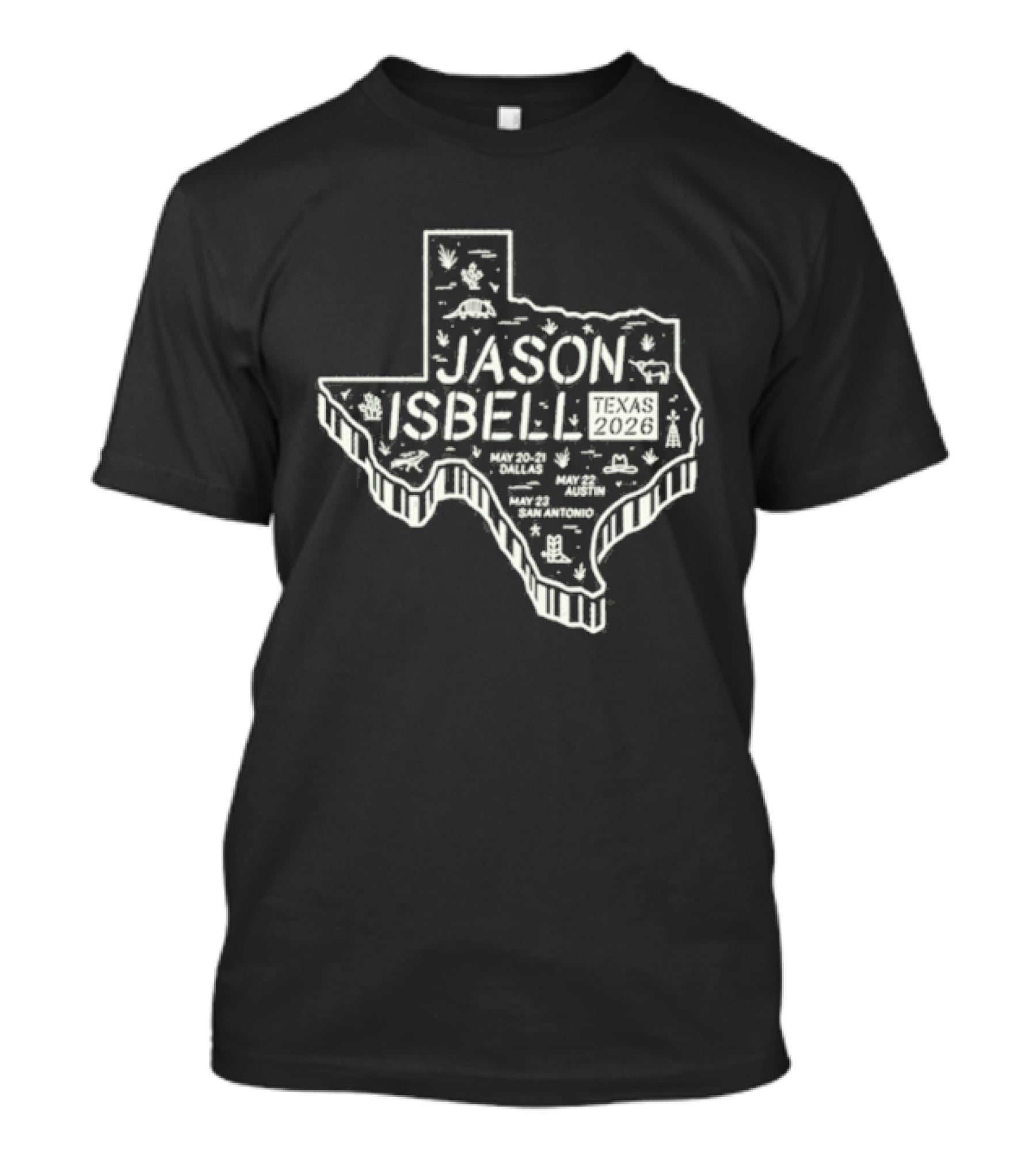 Jason Isbell Texas Map Tour May 2026 T-Shirt