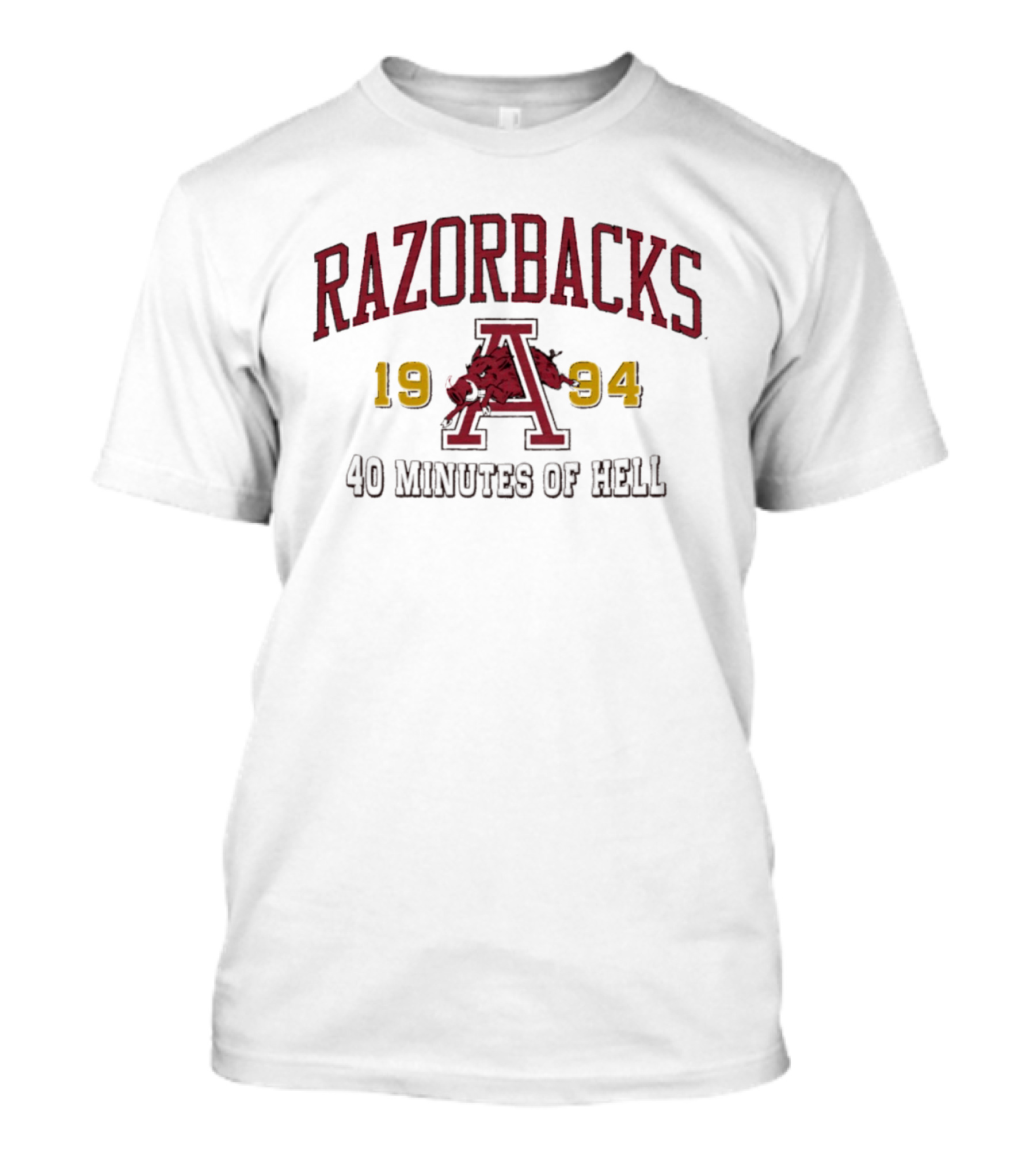 Razorbacks 1994 40 Minutes Of Hell Basketball T-Shirt