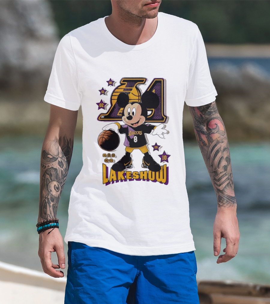 Mickey Mouse Lakers LA Basketball Lakeshow T-Shirt