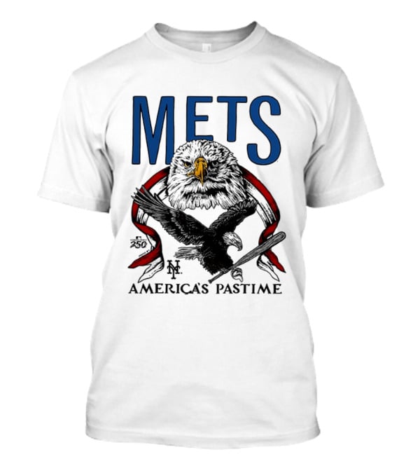 New York Mets Eagles 250th America's Pastime 2026 T-Shirt