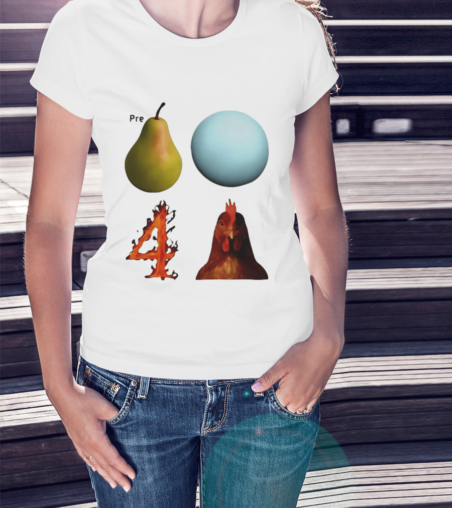 Prepare Pear Sphere Flame 4 Chicken T-Shirt