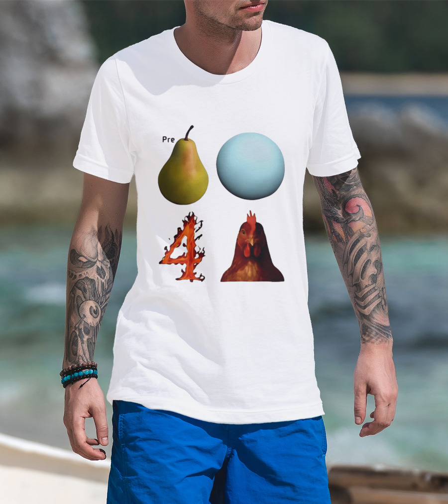 Prepare Pear Sphere Flame 4 Chicken T-Shirt