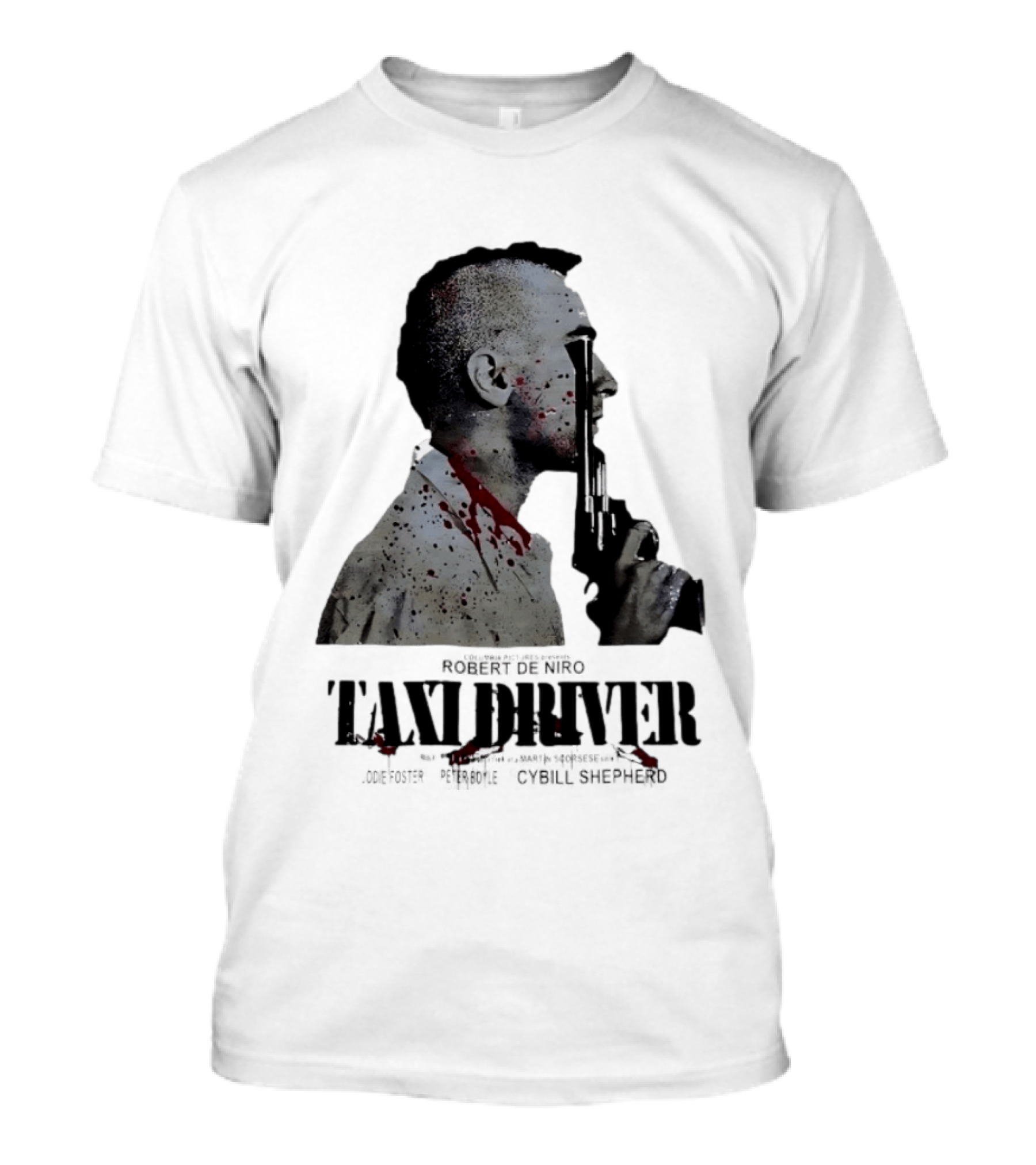 Taxi Driver Robert De Niro Travis Bickle Mohawk Gun Blood Splatter T-Shirt