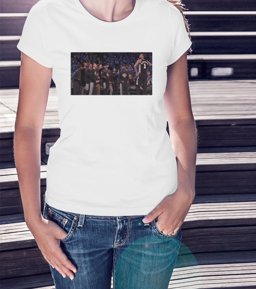 Victor Wembanyama Cold Celebration Against OKC In Black Jersey T-Shirt