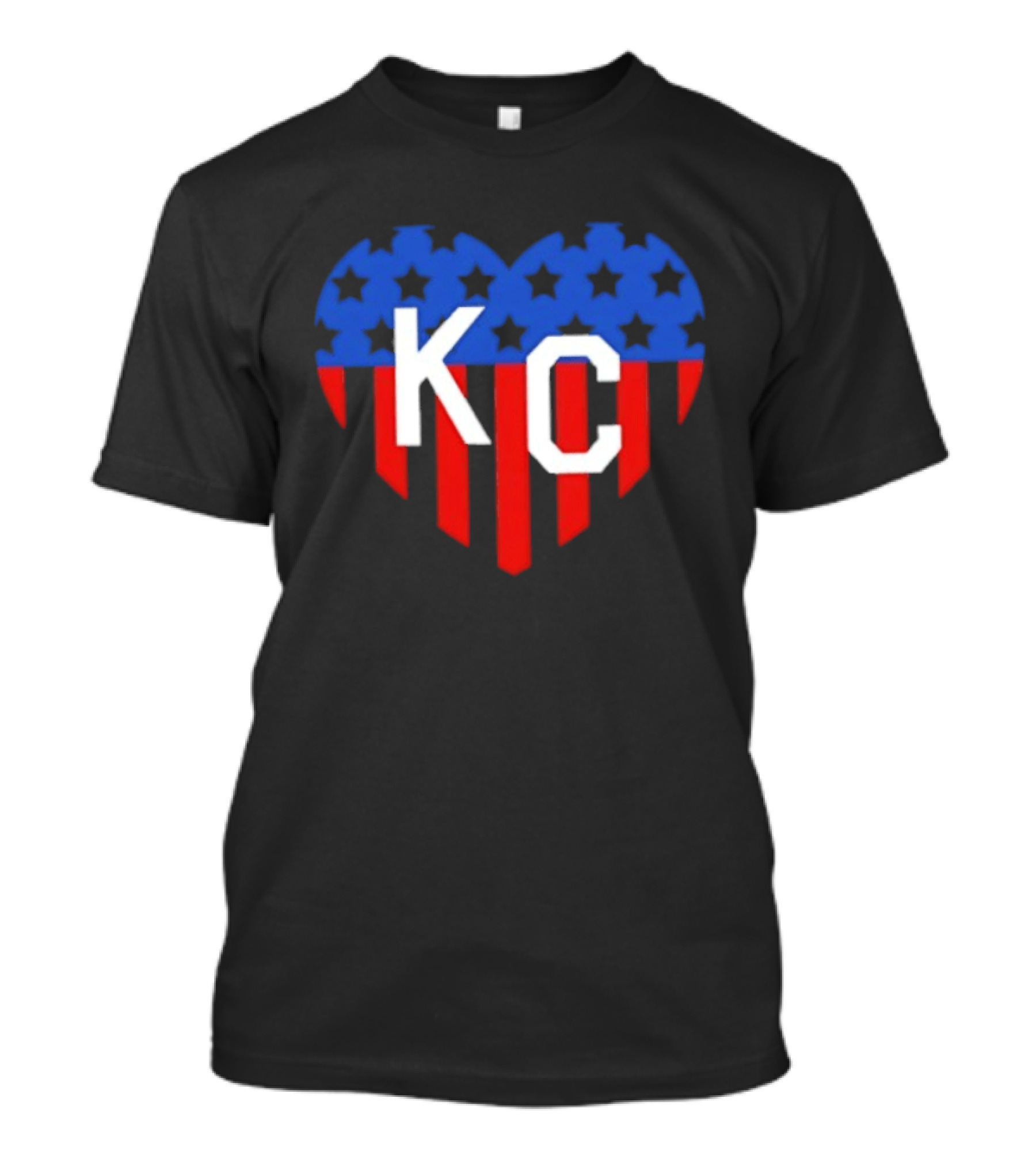 USA Stars Stripes Heart KC Kansas City T-Shirt
