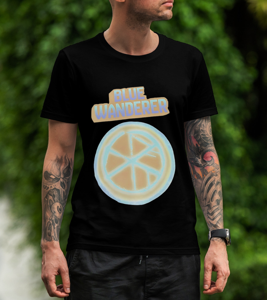 Blue Wanderer Basketball Neon Glow Circle T-Shirt