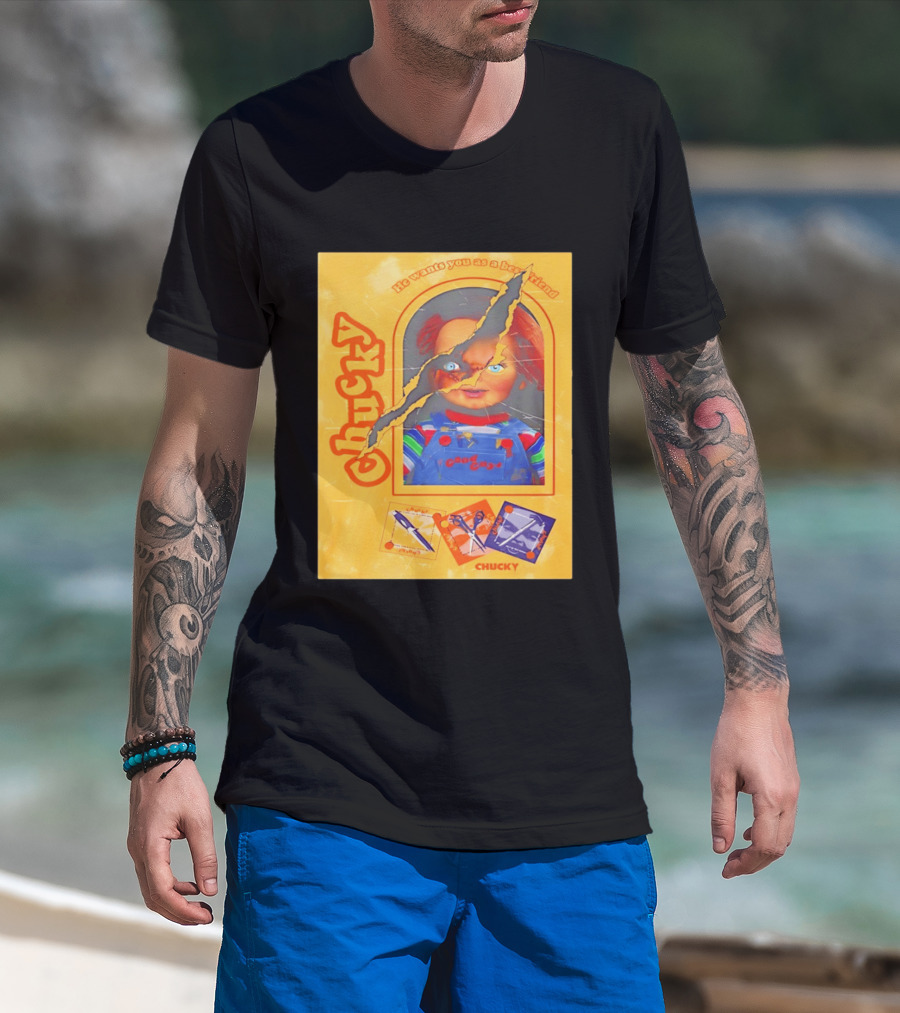 Chucky He Wants You As A Best Friend Good Guys Doll Box T-Shirt