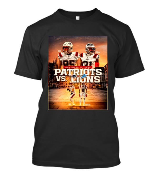 New England Patriots Vs Detroit Lions November 15 2026 Munich Germany Week 10 FOX T-Shirt