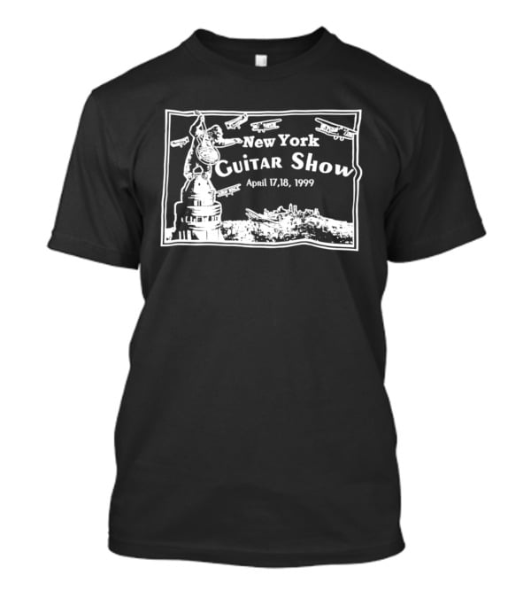 New York Guitar Show April 17 18 1999 Statue Of Liberty Airplanes T-Shirt